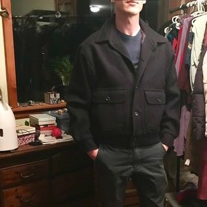 IZOD VINTAGE bomber jacket 100% wool